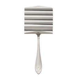 Silver-plated asparagus server with ridged flat head and elegant handle from the Arcade collection.