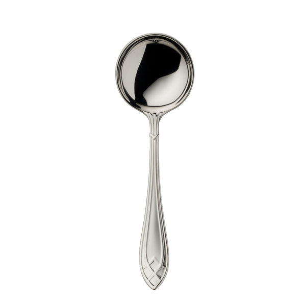 Arcade silver-plated sugar spoon by Robbe & Berking with deep rounded bowl and detailed handle.