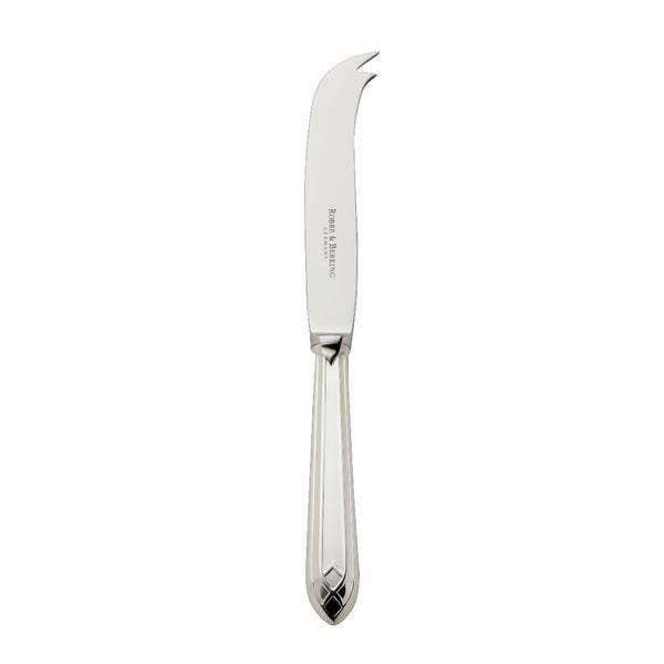 Cheese knife with slim blade, forked tip, and refined handle from the Arcade collection by Robbe & Berking.