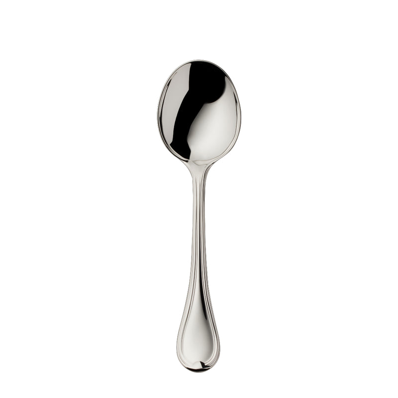 Classic-Faden silver-plated cream spoon by Robbe & Berking, handcrafted with triple-thread design.