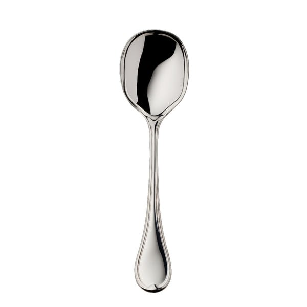 Classic-Faden silver-plated potato server by Robbe & Berking with wide bowl.