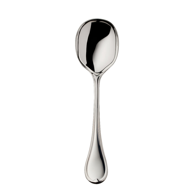 Classic-Faden silver-plated potato server by Robbe & Berking with wide bowl.