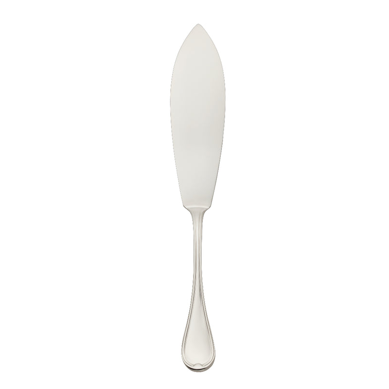 Classic-Faden fish serving knife with broad blade and triple-thread handle detailing, crafted for refined fish service.