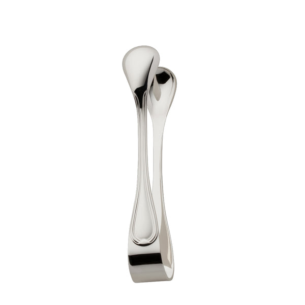 Classic-Faden silver-plated sugar tongs by Robbe & Berking with refined triple-thread detailing.