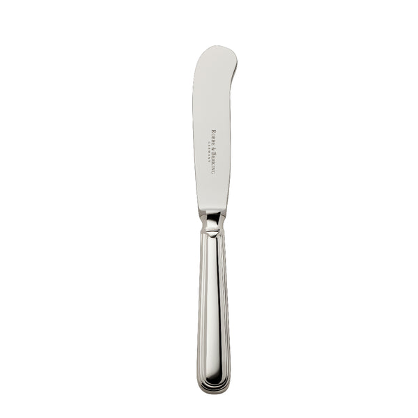 Classic-Faden 20 cm silver-plated butter knife by Robbe & Berking with polished triple-thread handle.