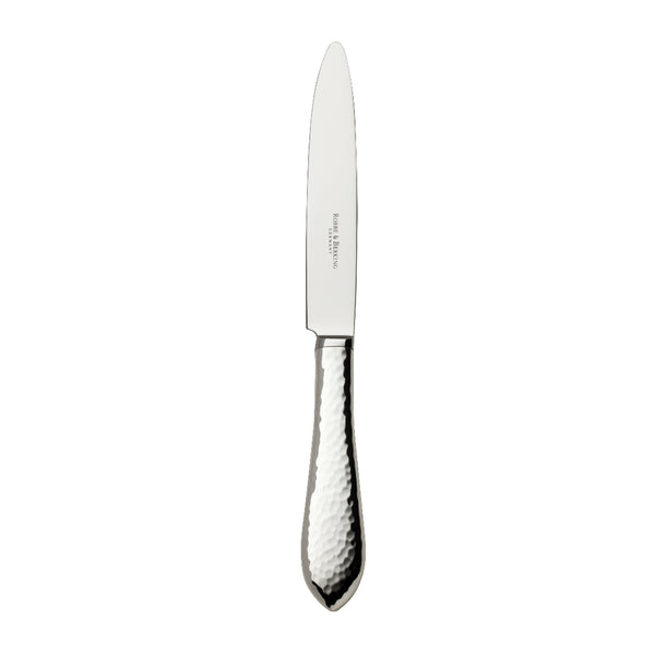 Robbe & Berking Martelé dessert knife with hammered silver-plated handle.