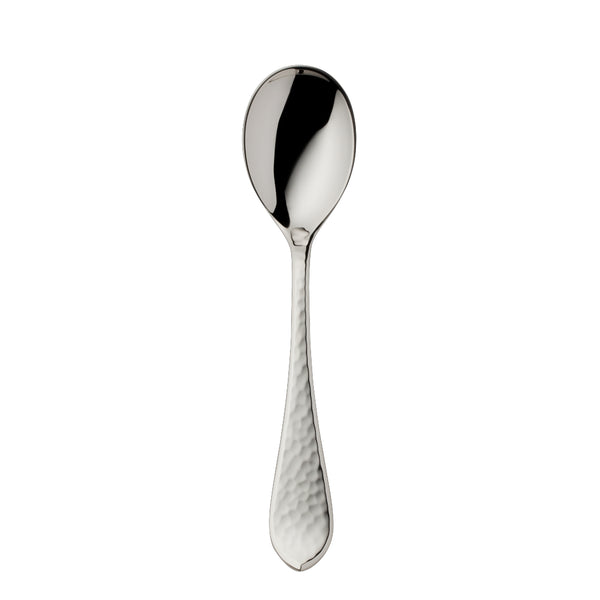 Robbe & Berking Martelé silver-plated ice-cream spoon with hammered handle.