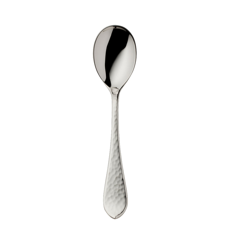 Robbe & Berking Martelé silver-plated ice-cream spoon with hammered handle.