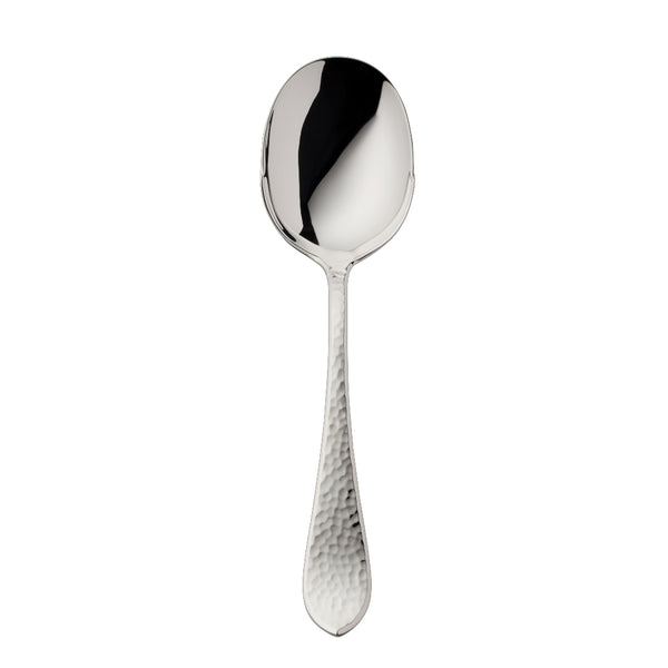 Silver-plated potato serving spoon from Martelé collection, hand-hammered by Robbe & Berking.