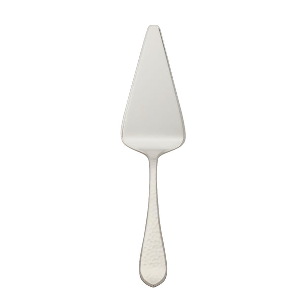Martelé tart server in silver plate by Robbe & Berking, handcrafted with textured handle.