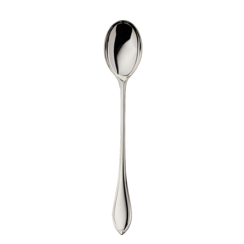 Martelé long drink spoon in silver plate by Robbe & Berking, handcrafted with slender stem.