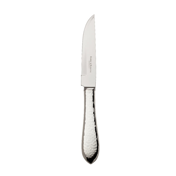 Robbe & Berking Martelé steak knife with hammered silver-plated handle.