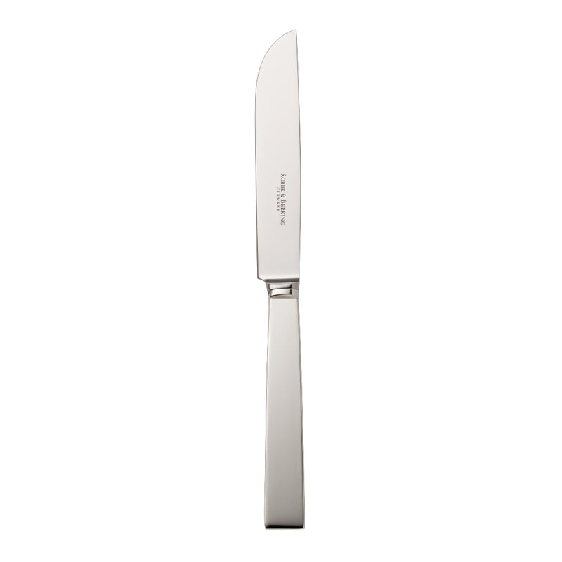 Riva silver-plated menu knife with squared handle by Robbe & Berking.