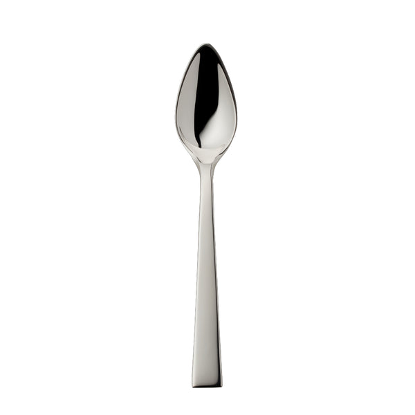 Riva coffee spoon 14.2cm with elongated bowl and polished squared handle.