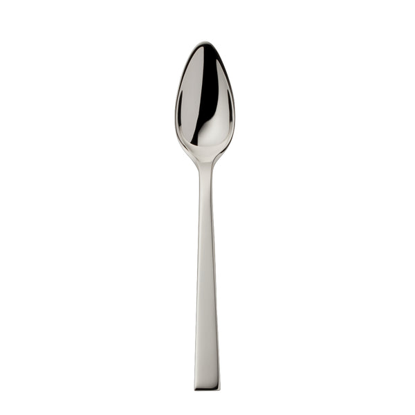 Riva mocha spoon 12.3 cm with polished squared handle and teardrop bowl.