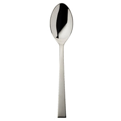 Riva large serving spoon with oval polished bowl and sleek squared handle.
