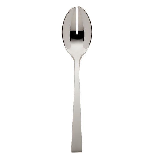 Riva large salad serving fork with polished cut head and squared handle.