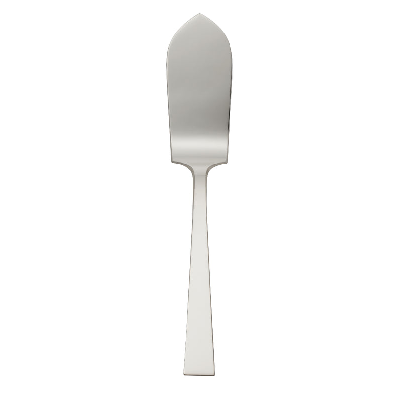 Riva fish serving knife with pointed blade and polished squared handle.