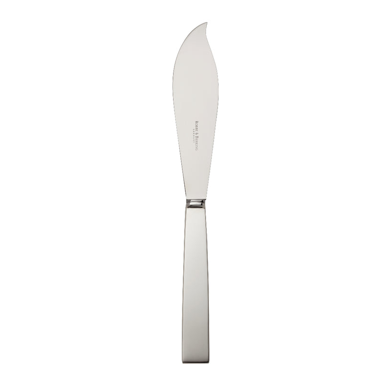 Riva tart knife with curved blade and polished finish.