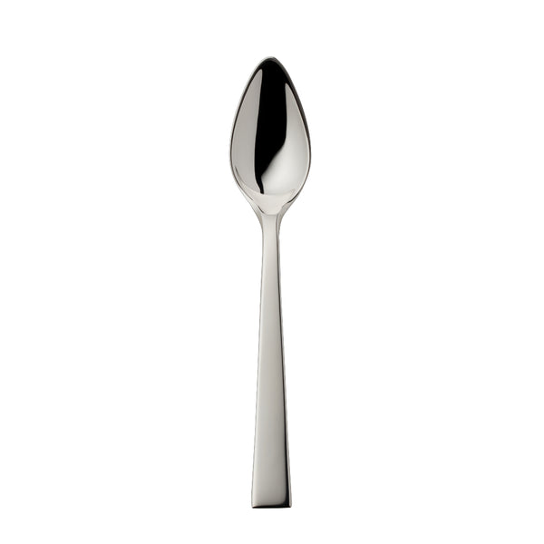 Riva salt spoon with teardrop bowl and polished squared handle.