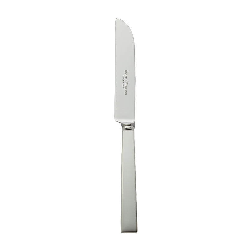Riva butter spreader with rounded blade and polished squared handle.