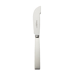 Riva cheese knife with broad curved blade and squared handle.