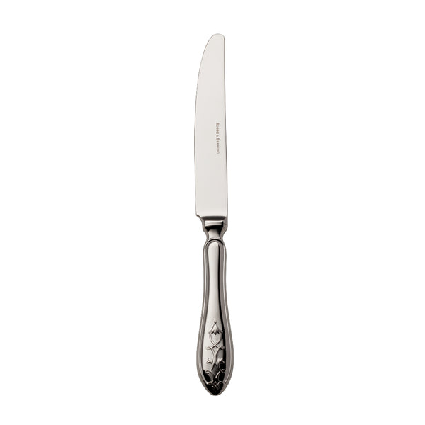 Jardin menu knife by Robbe & Berking in stainless steel with polished finish and floral lily-shaped handle for elegant dining.