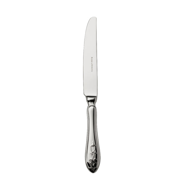 Jardin dessert knife by Robbe & Berking in polished stainless steel with floral handle, elegant cutlery.