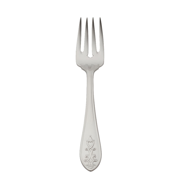 Jardin fish fork by Robbe & Berking in polished stainless steel with floral handle, elegant cutlery for refined fish dining.