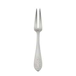 Jardin stainless steel large meat fork with elongated prongs and floral motif handle by Robbe & Berking.
