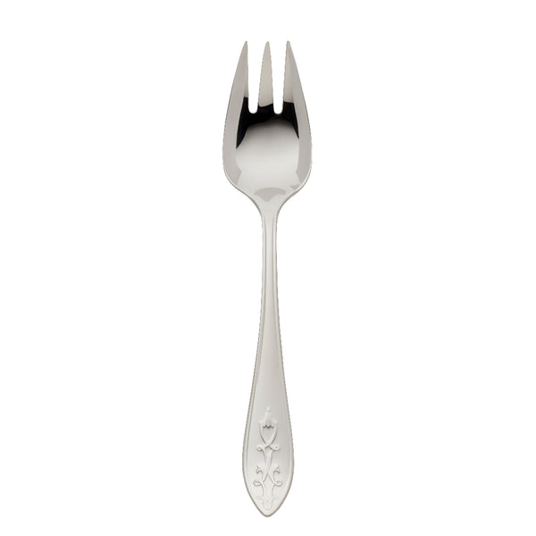 Jardin stainless steel vegetable fork with floral motif handle by Robbe & Berking.