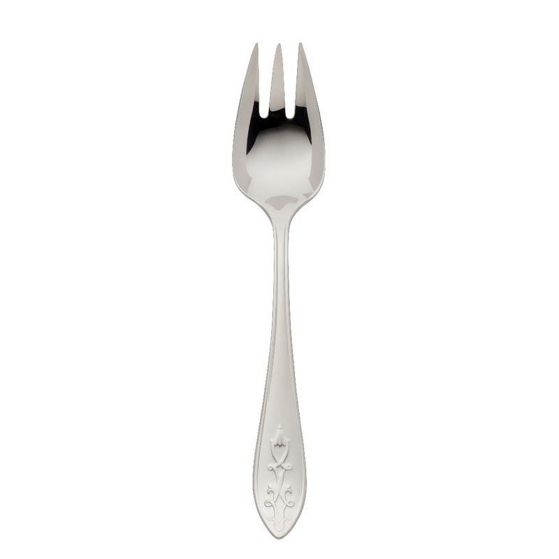 Jardin stainless steel vegetable fork with floral motif handle by Robbe & Berking.