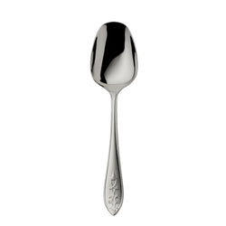 Jardin stainless steel serving spoon with floral motif handle by Robbe & Berking.