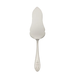 Jardin tart server stainless steel by Robbe & Berking with wide flat blade and floral handle motif.