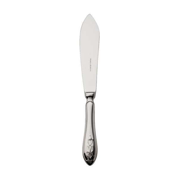 Jardin tart knife stainless steel by Robbe & Berking with pointed wide blade and ornate floral handle design.