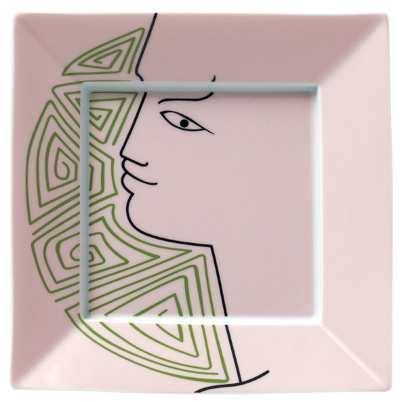 Square Trinket Tray 'Béatrice' Jean Cocteau by Raynaud