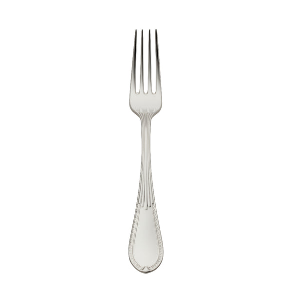 Belvedere silver plated menu fork by Robbe & Berking with fluted handle, handcrafted for elegant dining.