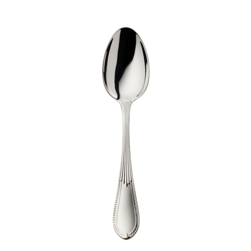 Belvedere silver plated dessert spoon by Robbe & Berking with elegant handle, crafted for refined sweets and fruit dishes.