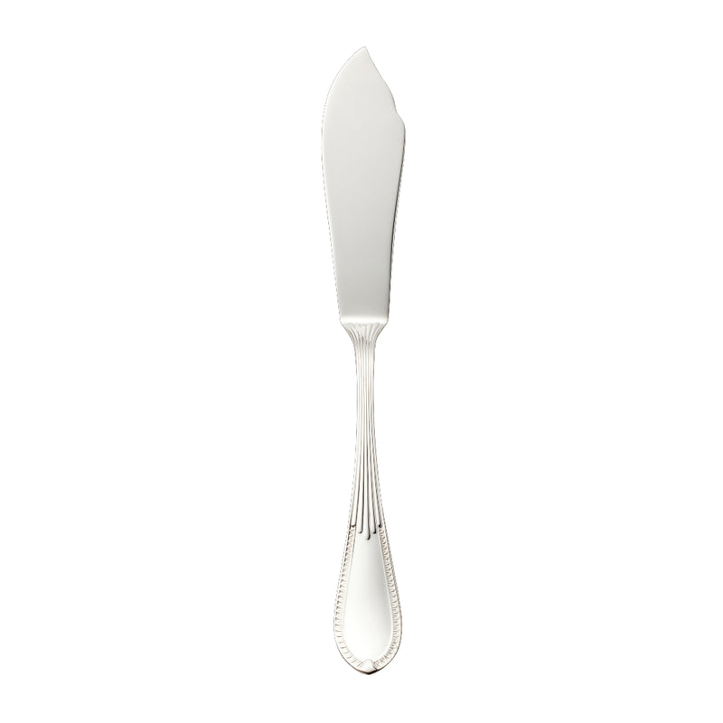 Belvedere silver plated fish knife by Robbe & Berking with elegant handle and curved blade for refined fish dining.