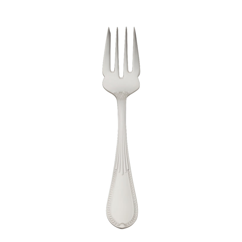 Belvedere silver plated fish fork by Robbe & Berking with slender tines and refined handle for elegant seafood dining.