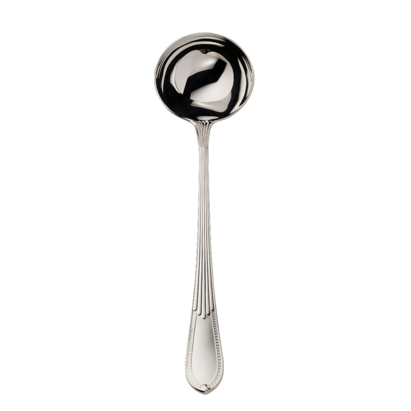 Belvedere silver plated soup ladle by Robbe & Berking, elegant design for refined soup and stew service.