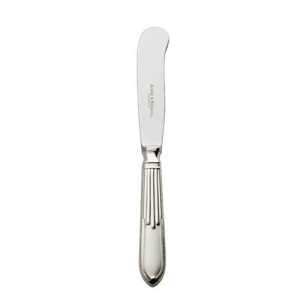 Belvedere silver plated butter knife by Robbe & Berking, designed for spreading butter, jams, and fine spreads.