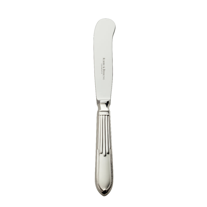 Belvedere silver plated butter knife by Robbe & Berking, designed for spreading butter, jams, and fine spreads.