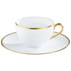 Tea Cup & Saucer 20cl - 'Italian Renaissance' Filet Or Mat