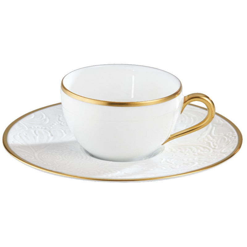 Moka Cup & Saucer - 'Italian Renaissance' Filet Or Mat