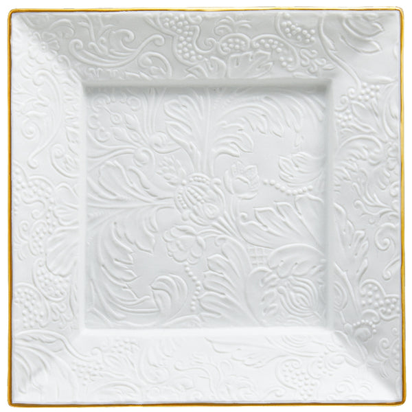 Square Trinket Tray - 'Italian Renaissance' Filet Or Mat
