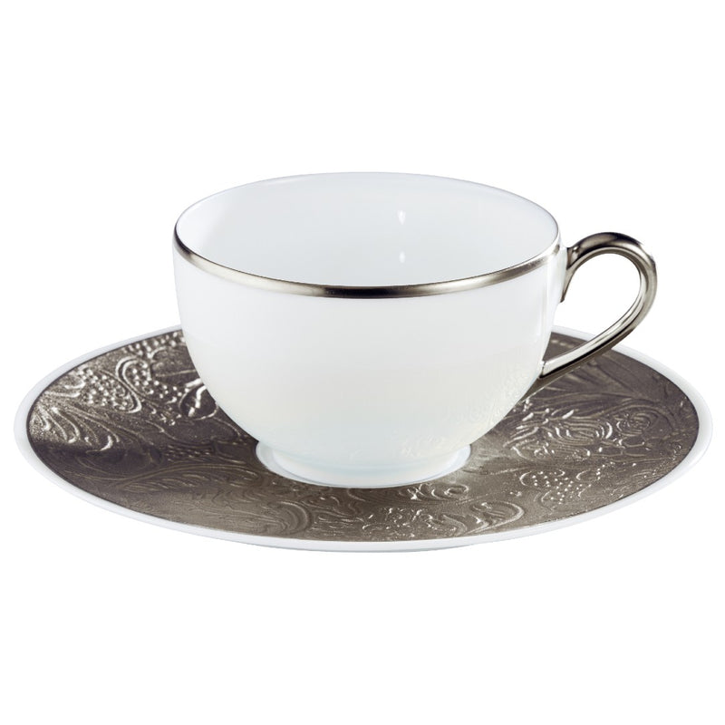 Tea Cup & Saucer 25cl - 'Italian Renaissance' Platinum