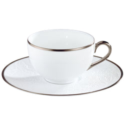 Tea Cup & Saucer 25cl - 'Italian Renaissance' Filet Platine Mat