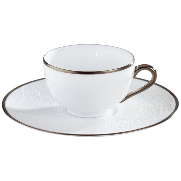 Tea Cup & Saucer 20cl - 'Italian Renaissance' Filet Platine Mat