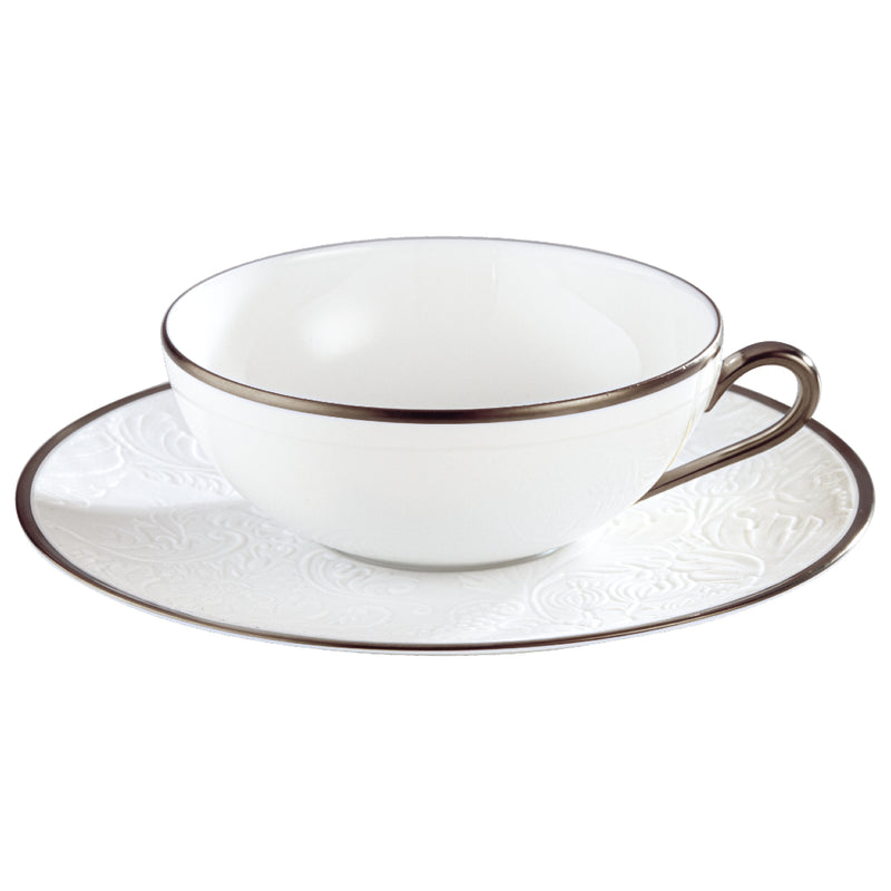 Tea Cup & Saucer 22cl - 'Italian Renaissance' Filet Platine Mat